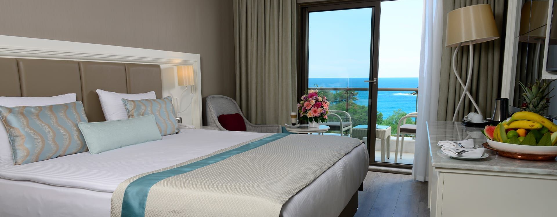 Superior Room (Sea View) at Light Upon Light: Türkiye 2027 - SEA VIEW ROOM WITH PRIVATE BALCONY — SLEEPS THREE